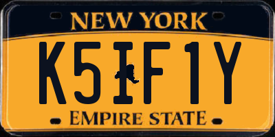 NY license plate K5IF1Y
