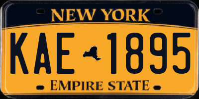 NY license plate KAE1895