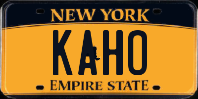 NY license plate KAHO