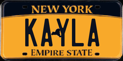 NY license plate KAYLA