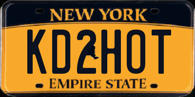 NY license plate KD2HOT
