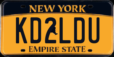 NY license plate KD2LDU