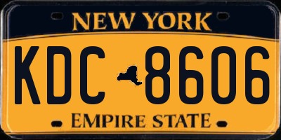 NY license plate KDC8606