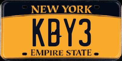 NY license plate KDY3