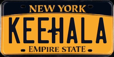 NY license plate KEEHALA