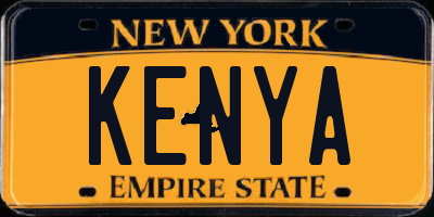 NY license plate KENYA