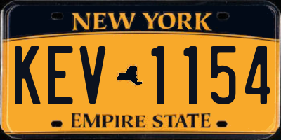 NY license plate KEV1154