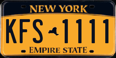 NY license plate KFS1111