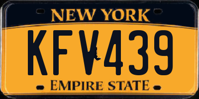 NY license plate KFV439