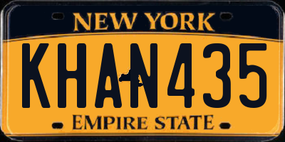 NY license plate KHAN435