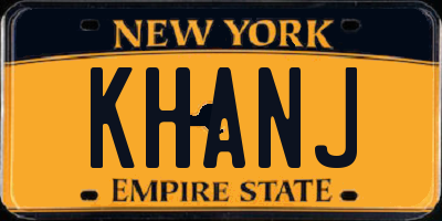 NY license plate KHANJ
