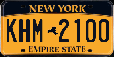 NY license plate KHM2100