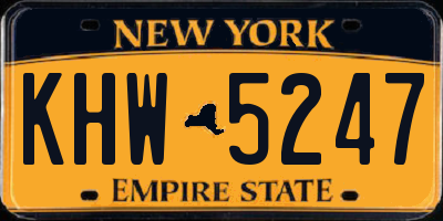 NY license plate KHW5247