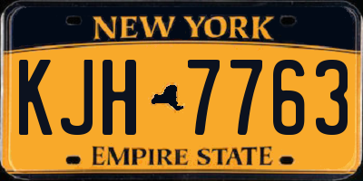 NY license plate KJH7763