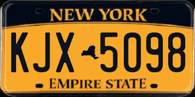 NY license plate KJX5098