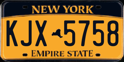 NY license plate KJX5758