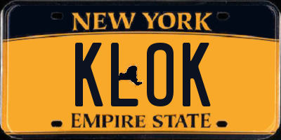 NY license plate KLOK