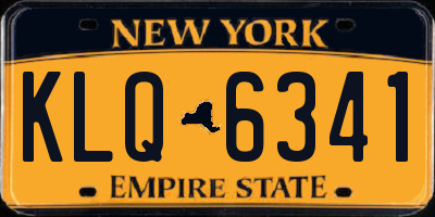 NY license plate KLQ6341