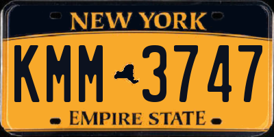 NY license plate KMM3747