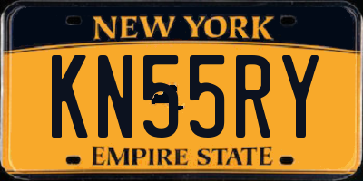 NY license plate KN55RY