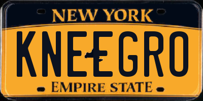 NY license plate KNEEGRO