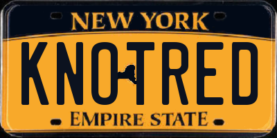 NY license plate KNOTRED