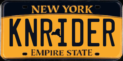 NY license plate KNRIDER