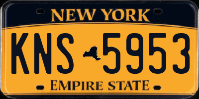 NY license plate KNS5953