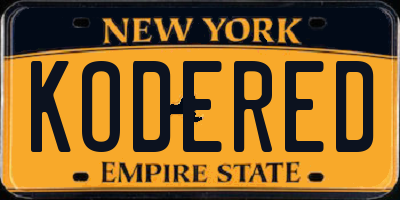 NY license plate KODERED