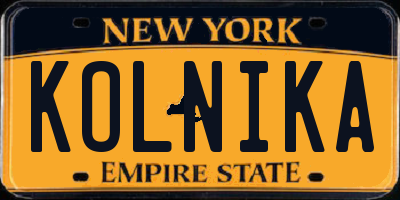 NY license plate KOLNIKA