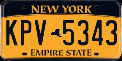 NY license plate KPV5343