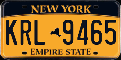 NY license plate KRL9465