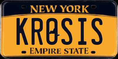 NY license plate KROSIS