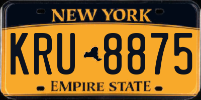 NY license plate KRU8875