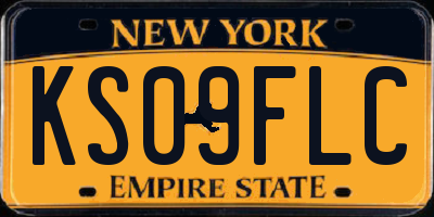 NY license plate KS09FLC