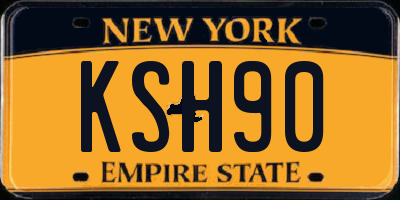 NY license plate KSH90