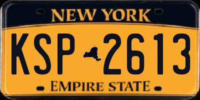 NY license plate KSP2613