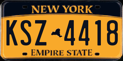 NY license plate KSZ4418
