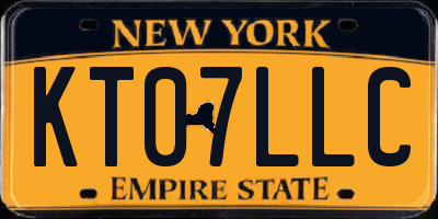 NY license plate KT07LLC