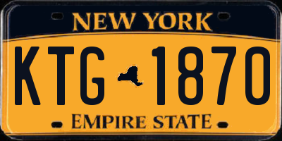 NY license plate KTG1870