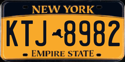 NY license plate KTJ8982