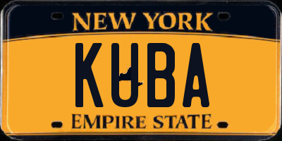 NY license plate KUBA