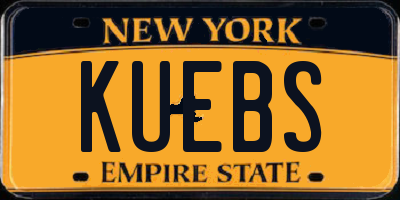 NY license plate KUEBS