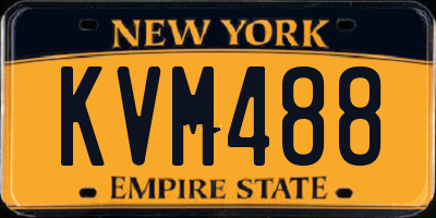 NY license plate KVM488