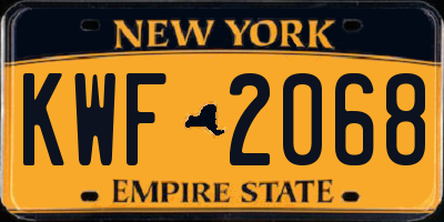 NY license plate KWF2068