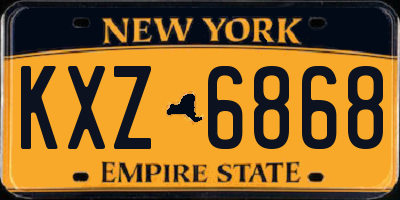 NY license plate KXZ6868