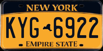 NY license plate KYG6922