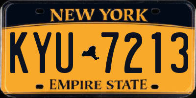 NY license plate KYU7213