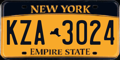 NY license plate KZA3024