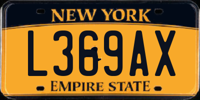 NY license plate L369AX